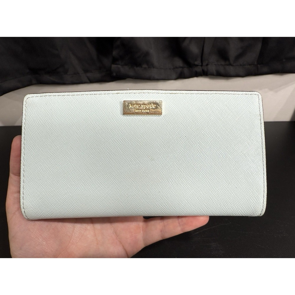 Kate Spade Newbury Lane Stacy Wallet Graceblue Light Baby Blue Saffiano‎ Leather